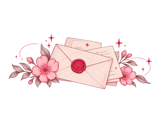 Ilustração de cartas e envelopes lacrados